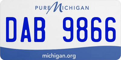 MI license plate DAB9866