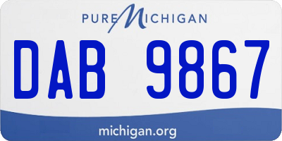 MI license plate DAB9867