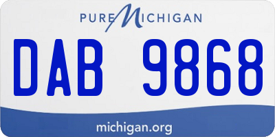 MI license plate DAB9868