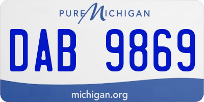 MI license plate DAB9869