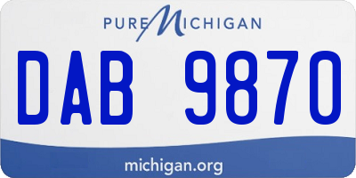 MI license plate DAB9870