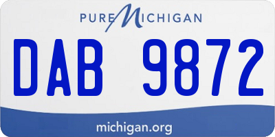 MI license plate DAB9872