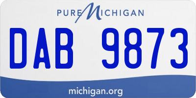 MI license plate DAB9873