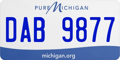 MI license plate DAB9877