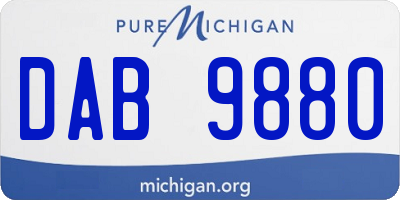 MI license plate DAB9880