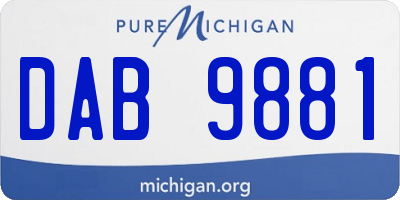 MI license plate DAB9881