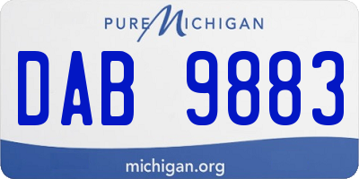 MI license plate DAB9883