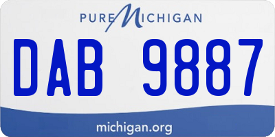 MI license plate DAB9887