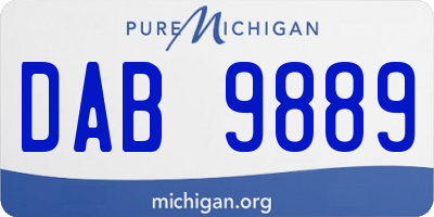 MI license plate DAB9889