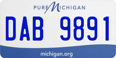 MI license plate DAB9891