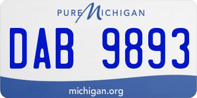 MI license plate DAB9893