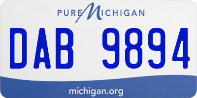 MI license plate DAB9894