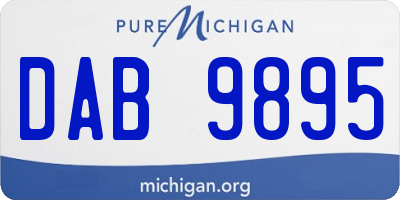 MI license plate DAB9895