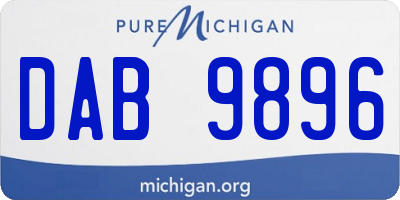 MI license plate DAB9896