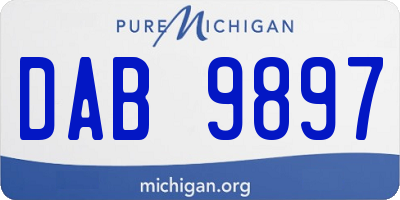 MI license plate DAB9897