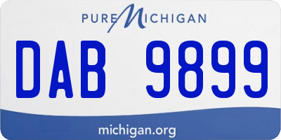 MI license plate DAB9899