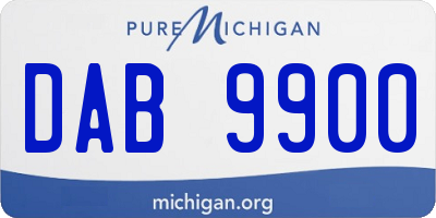 MI license plate DAB9900