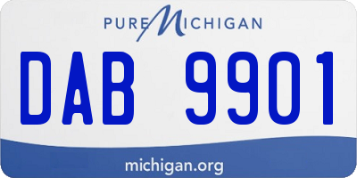 MI license plate DAB9901