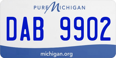 MI license plate DAB9902