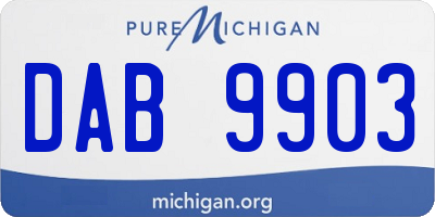 MI license plate DAB9903