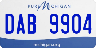 MI license plate DAB9904