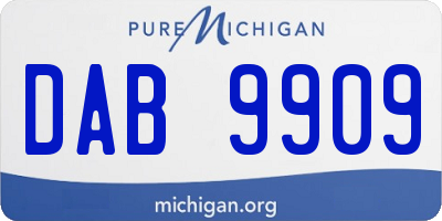 MI license plate DAB9909