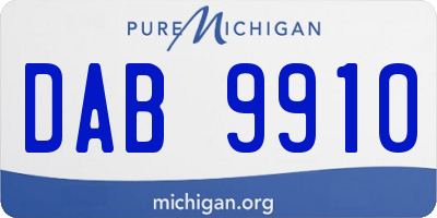 MI license plate DAB9910