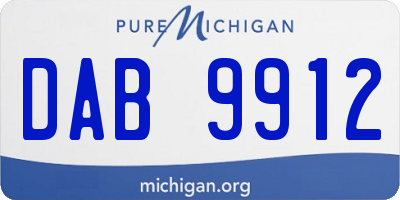 MI license plate DAB9912