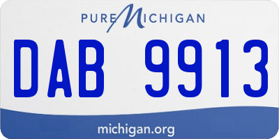 MI license plate DAB9913