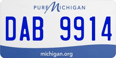 MI license plate DAB9914