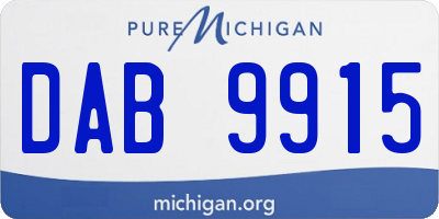 MI license plate DAB9915