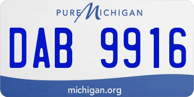 MI license plate DAB9916