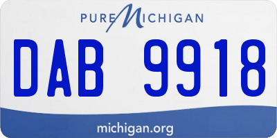 MI license plate DAB9918