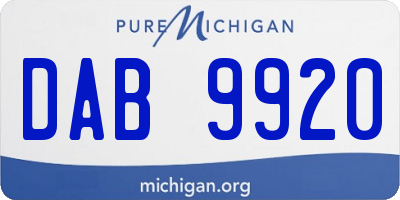 MI license plate DAB9920