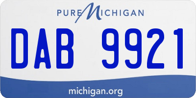 MI license plate DAB9921