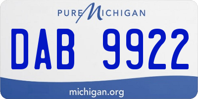 MI license plate DAB9922