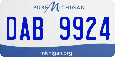 MI license plate DAB9924