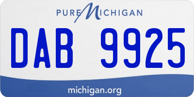 MI license plate DAB9925