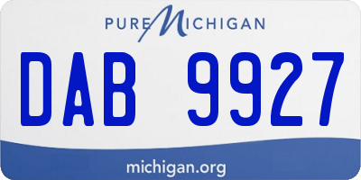 MI license plate DAB9927