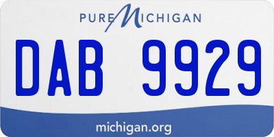 MI license plate DAB9929