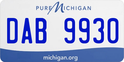 MI license plate DAB9930