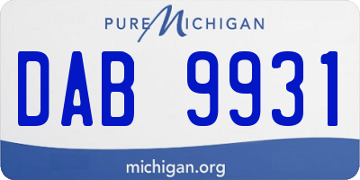 MI license plate DAB9931