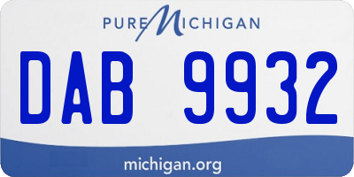 MI license plate DAB9932
