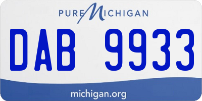 MI license plate DAB9933