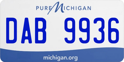 MI license plate DAB9936