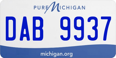 MI license plate DAB9937