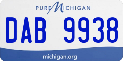 MI license plate DAB9938