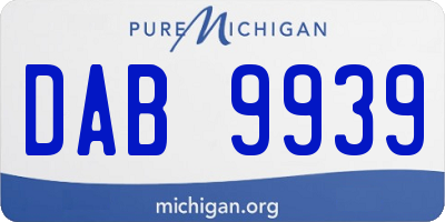 MI license plate DAB9939