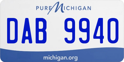 MI license plate DAB9940
