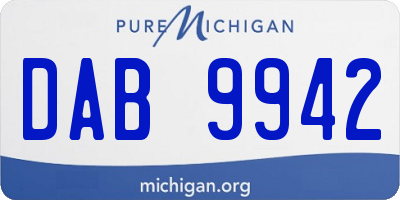 MI license plate DAB9942
